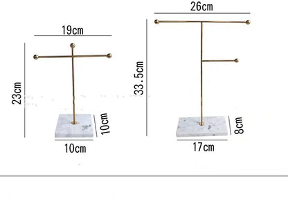 luxury vanity setup jewelry stand gold and marble aesthetic