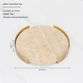Natural Marble Round Metal Frame Tray Desktop Storage Display Plate