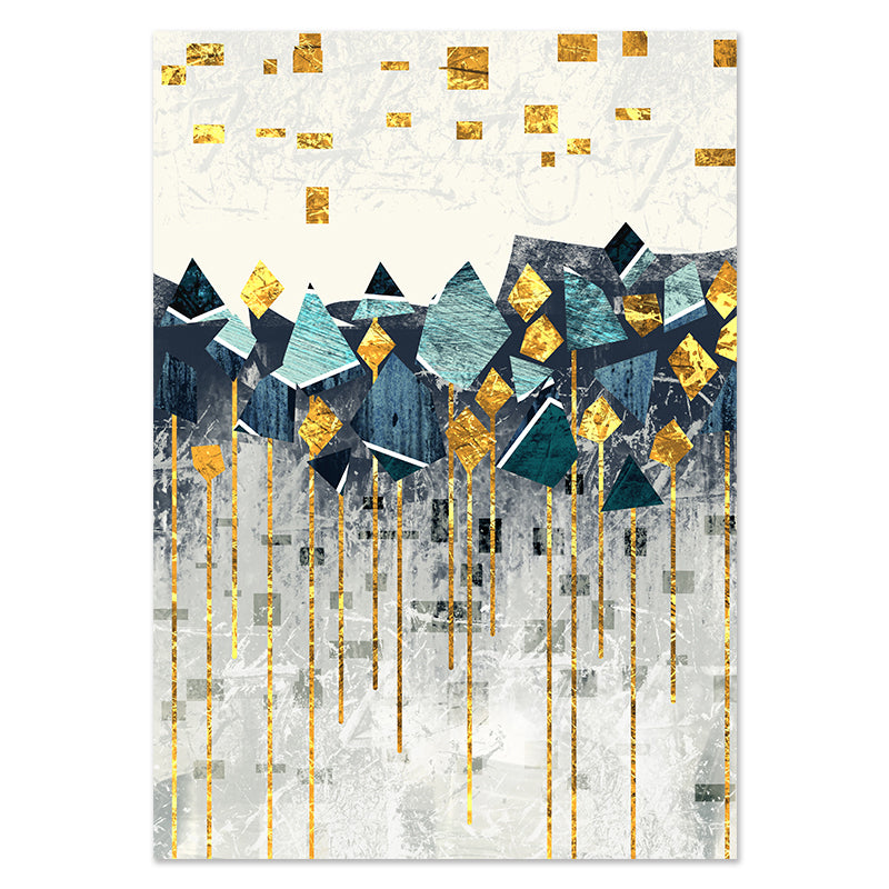 geometric mountain artwork canvas print neutral colors