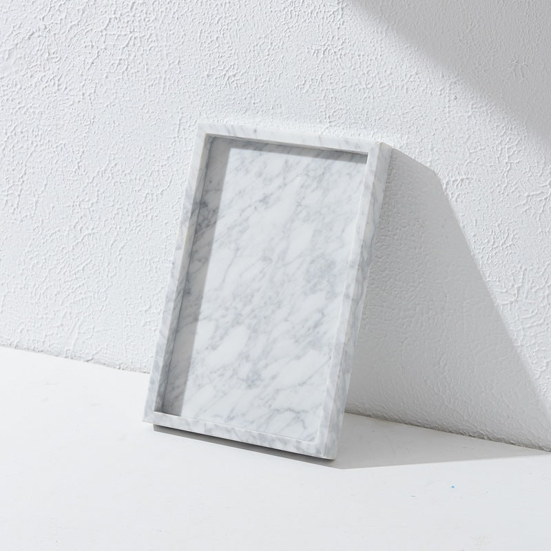 Black White Gray Marble Tray Cosmetics Toiletries Storage Tray