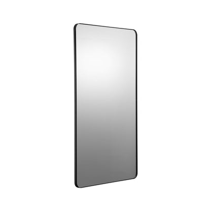 modern black framed wall mirror 30x48 in bedroom