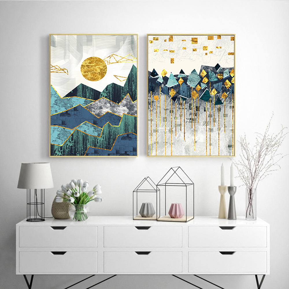 geometric landscape wall art modern scandinavian decor