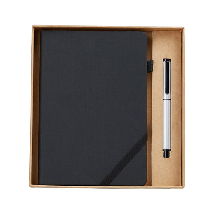 minimalist notebook set on modern desk with clean workspace setup