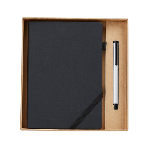 minimalist notebook set on modern desk with clean workspace setup
