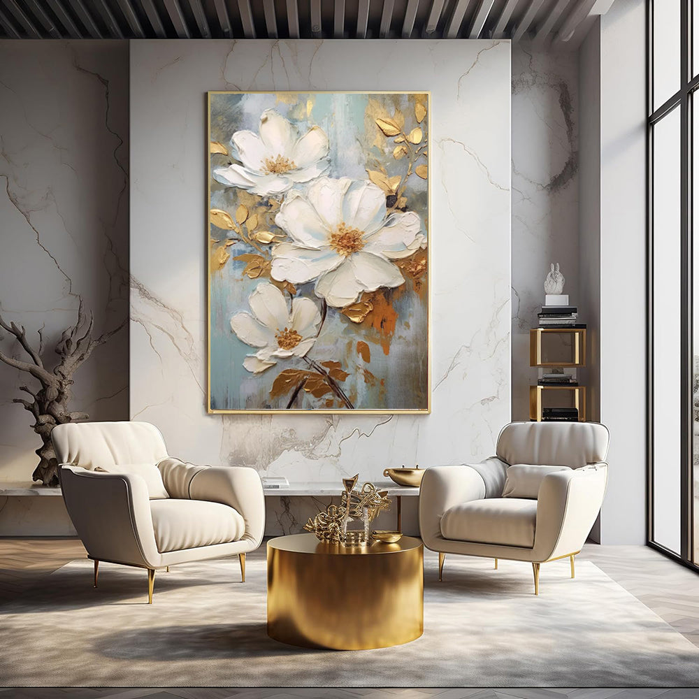 minimalist lotus flower wall art vertical canvas painting