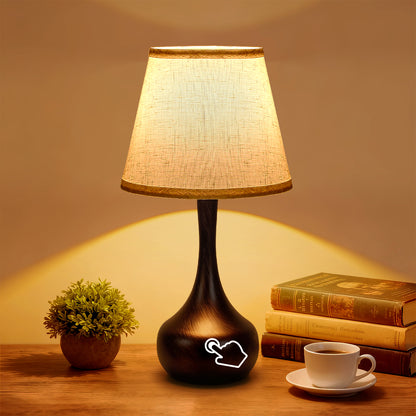 luxury touch bedside lamps set of 2 on modern nightstand