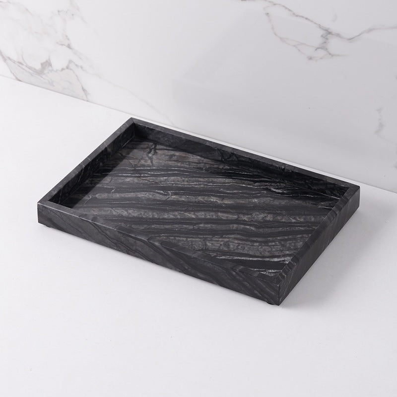 Black White Gray Marble Tray Cosmetics Toiletries Storage Tray