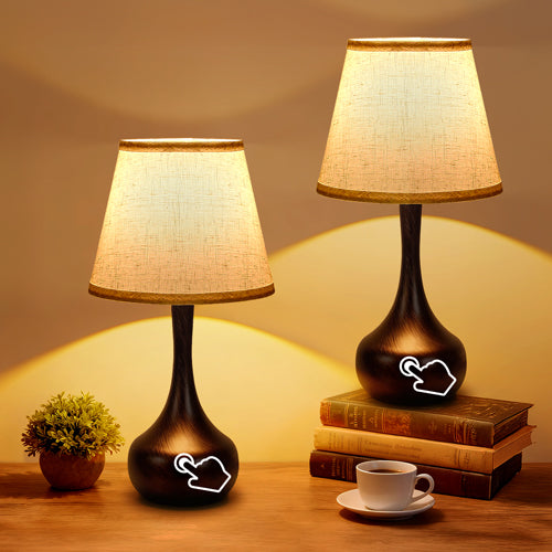 symmetrical lamp set of 2 on bedroom nightstands