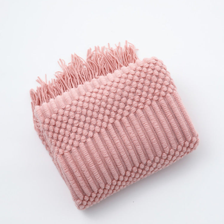 decorative tassel blanket close up texture detail