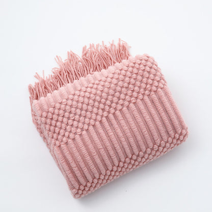 decorative tassel blanket close up texture detail