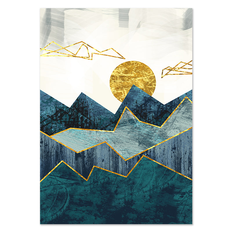 modern abstract landscape wall decor for bedroom
