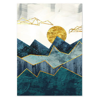 modern abstract landscape wall decor for bedroom