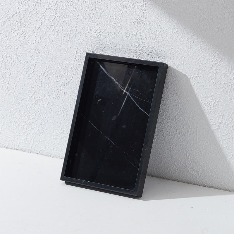 Black White Gray Marble Tray Cosmetics Toiletries Storage Tray