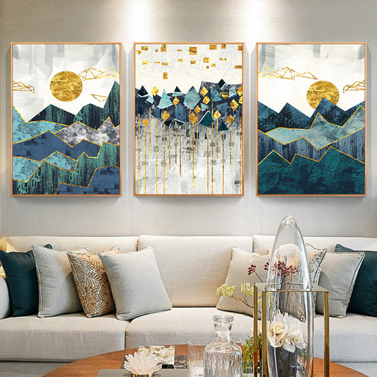 nordic abstract mountain canvas wall art minimalist design