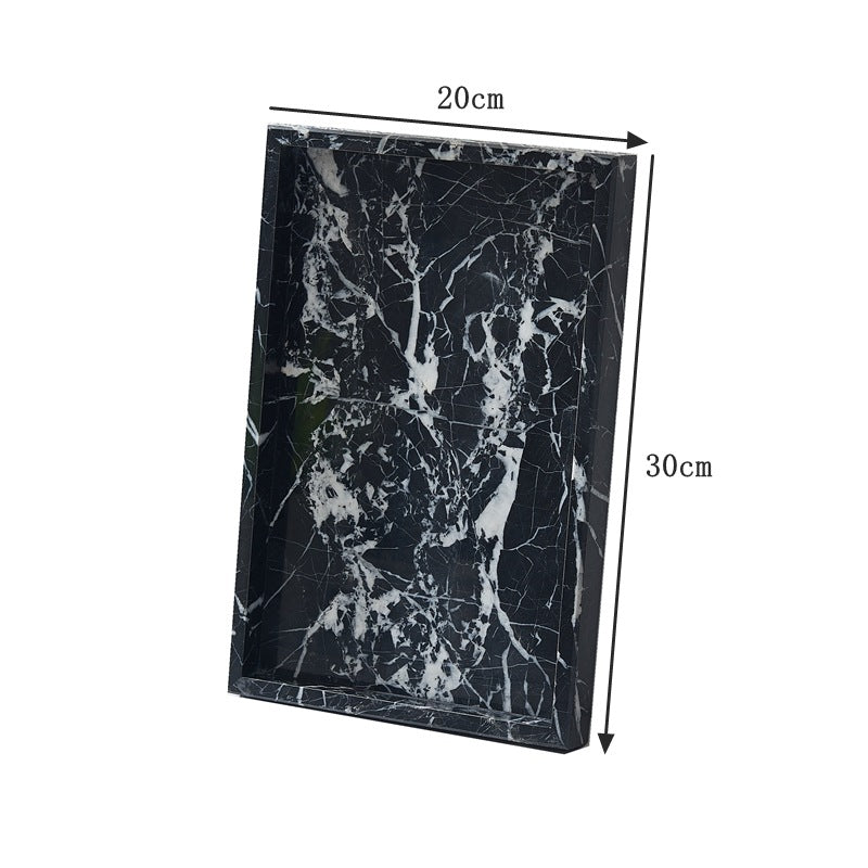 Black White Gray Marble Tray Cosmetics Toiletries Storage Tray