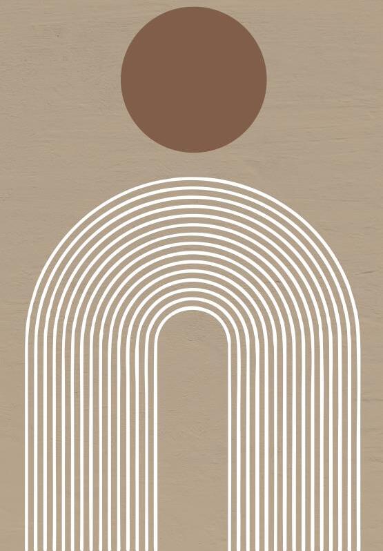 scandinavian style wall art featuring abstract arch patterns