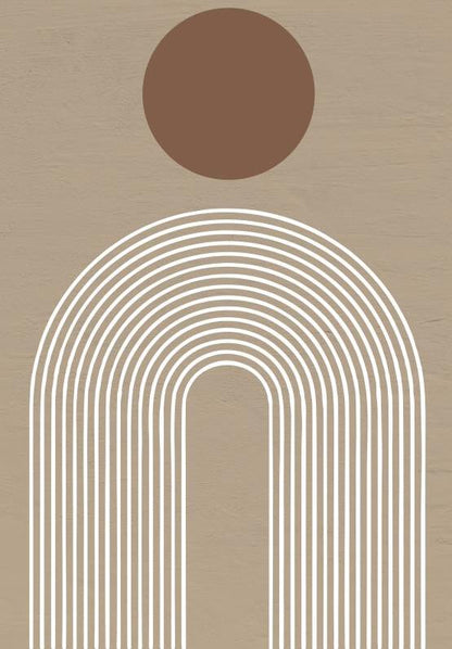 scandinavian style wall art featuring abstract arch patterns
