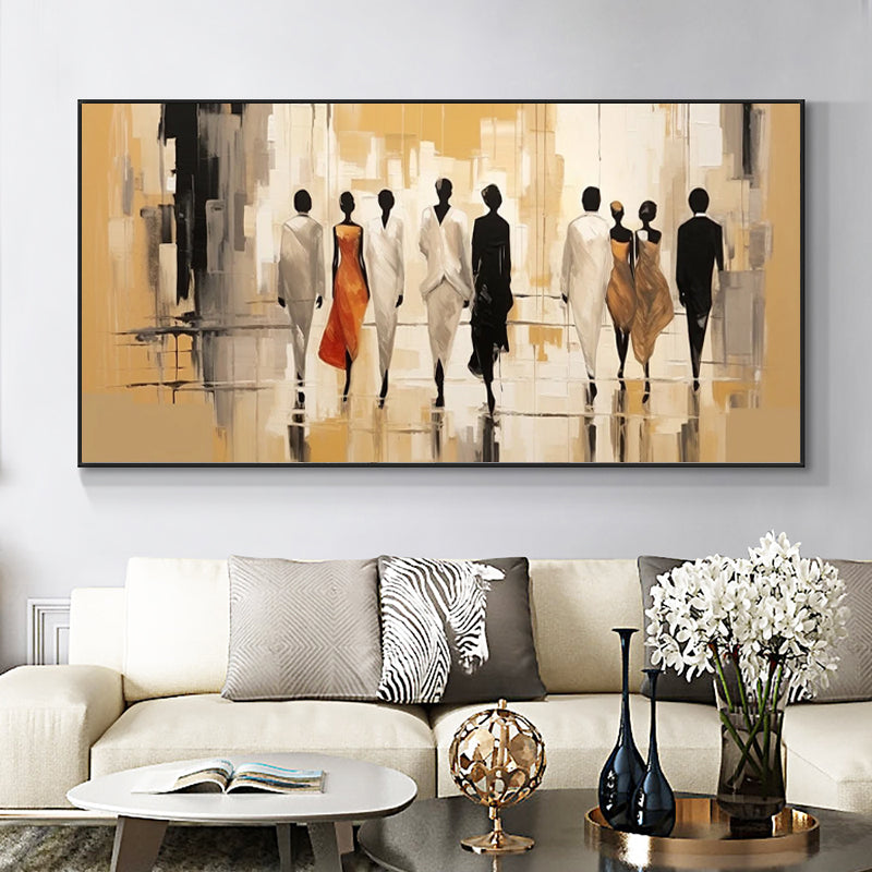 abstract modern street walk canvas art minimalist wall decor