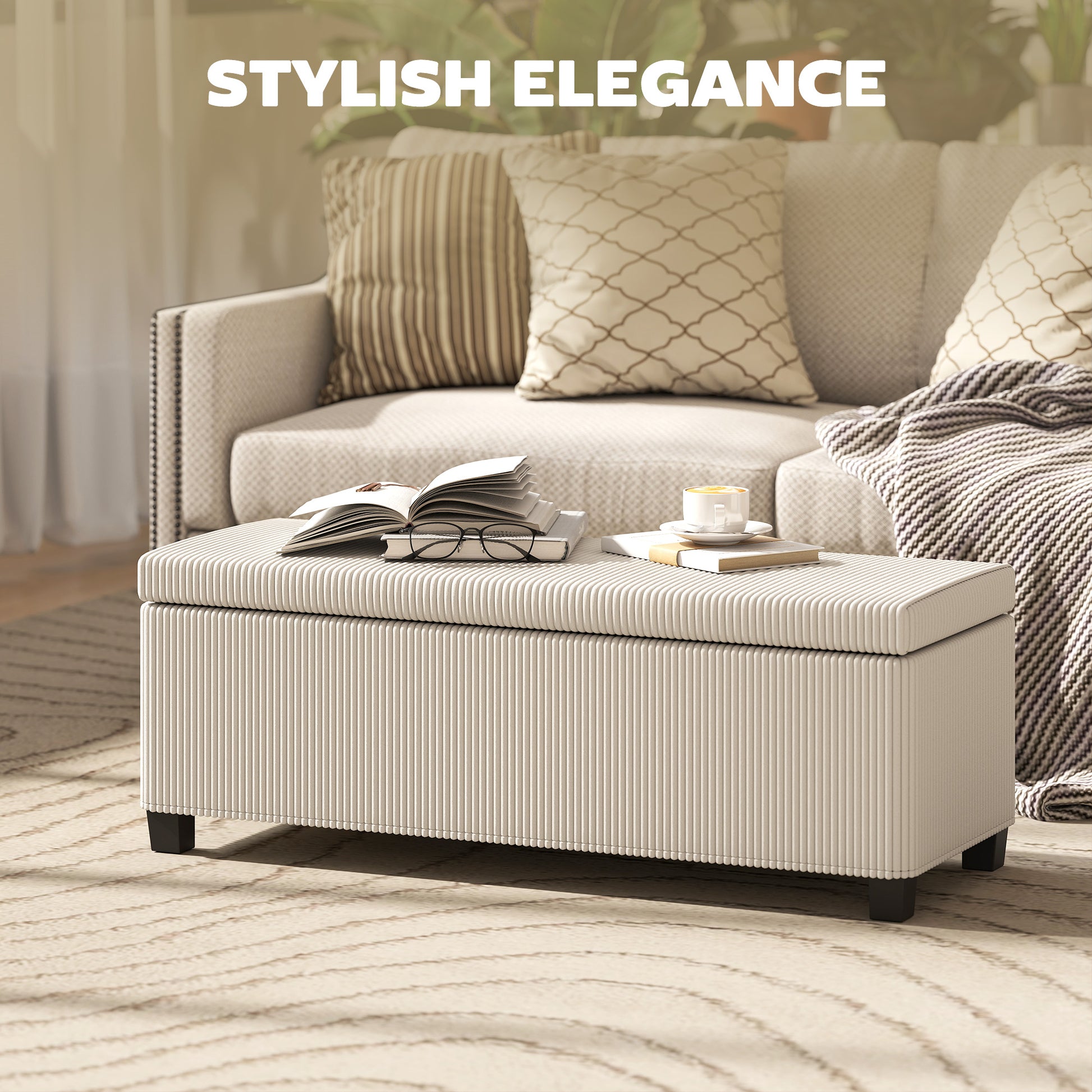 corduroy ottoman bench living room soft seating