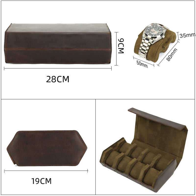 elegant watch storage organizer box with structured compartments