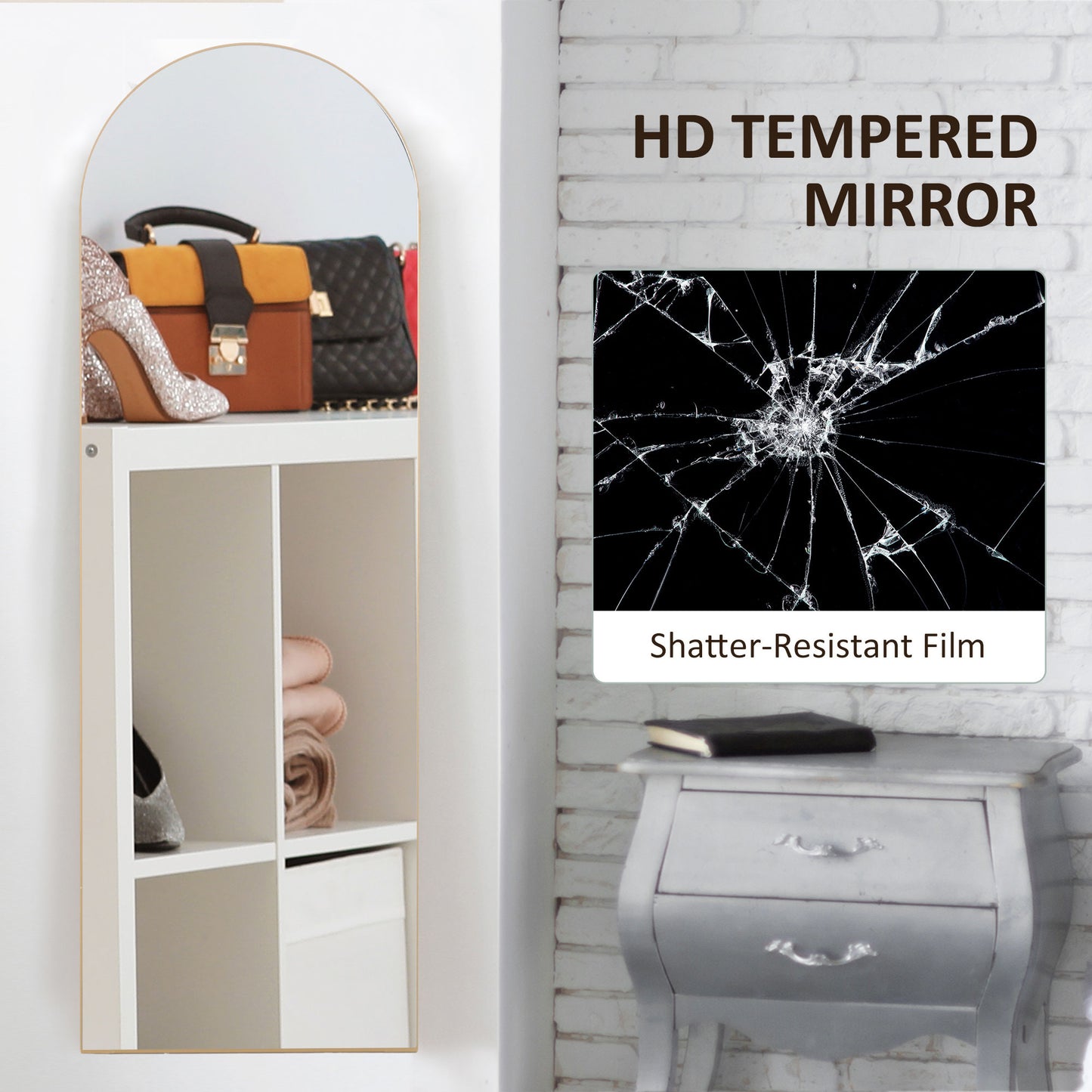 Best Seller - Arched Full-Length Mirror 150cm – Gold Frame Elegant Design