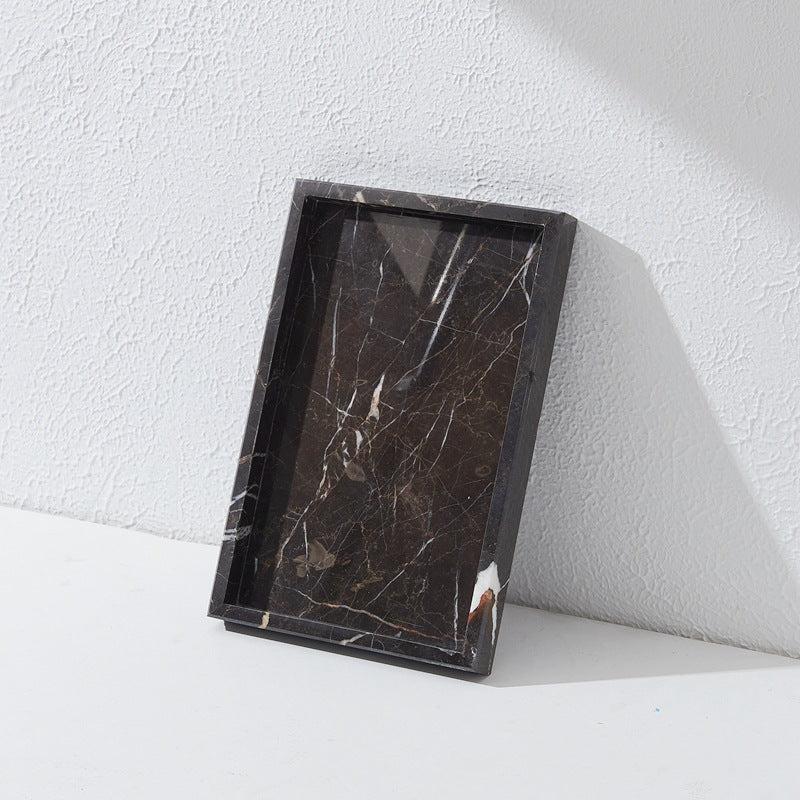 Black White Gray Marble Tray Cosmetics Toiletries Storage Tray