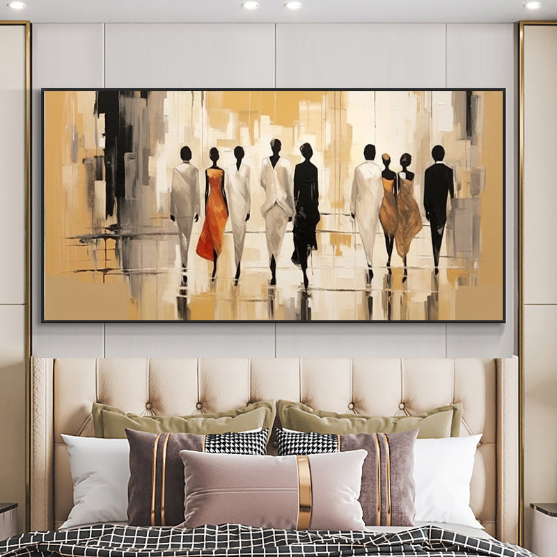 large abstract city walk canvas wall art modern decor
