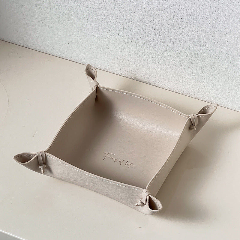decorative leather tray small items bedroom styling
