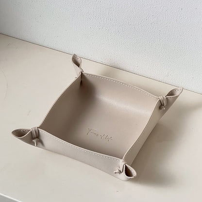 decorative leather tray small items bedroom styling