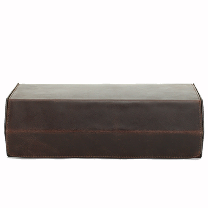 Brown leather box on a white background