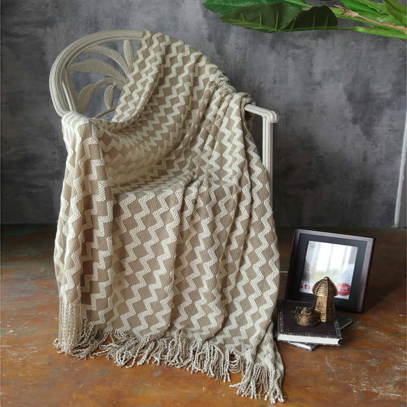 textured knit blanket adding warmth to modern interior
