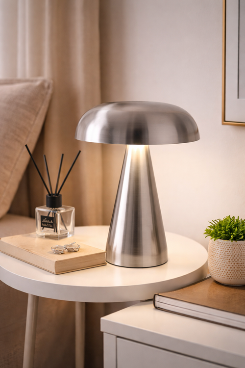 minimalist rechargeable dining table lamp on modern table setting